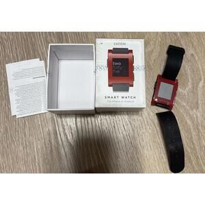 Pebble 301RD Original Smartwatch - Red Broke Parts Only H76